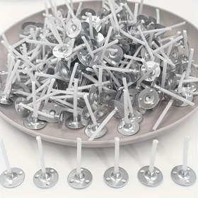 Resim 50/100/200/500 Adet Önceden Mumlanmış Fitil - 2,54 cm Az Dumanlı, Yavaş Yanan, Düğün, Doğum Günü, Parti, Noel, Cadılar Bayramı Balmumu Tealight Mum Yapımı İçin İdeal 