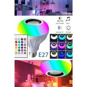 Resim Gampus 16 Renk Ayarlanabilir Bluetooth Bağlantılı Hoparlörlü Ampul Kumandalı Bağlantılı Ampul Yeni Nesil 
