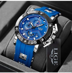 Resim Fochsia Lıge Kadın Erkek Gümüş Mavi Kadranlı Lüks Kuvars Kol Saati Tarih Gün Göstergeli Diğer 