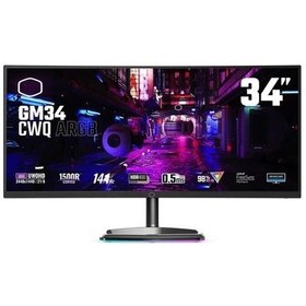 Resim Coolermaster 34" Va GM34-CWQ 0.5ms 144HZ Hdmı-Dp Usbc Kavıslı Gamıng Monitör 3440X1440 