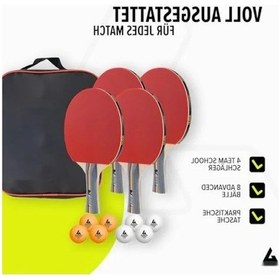 Resim 13 Parçalı Masa Tenisi Seti - 4 Raketi, 8 Topu Ve Koruyucu Çantası İle 0.7 Kalın Tüp - 210 Oxford Kumaş Entegre 