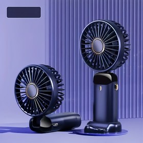 Resim Taşınabilir Mini Kedi Pençesi Fan, Telefon Standı, Asma İpi, USB Şarj Edilebilir, 5 Hız Ayarı LED Ekranlı, 90° Katlanabilir Tasarım, Seyahat, Kamp ve Ofis Kullanımı İçin Kompakt | Katlanır Fan | LED Ekran Özellikli 