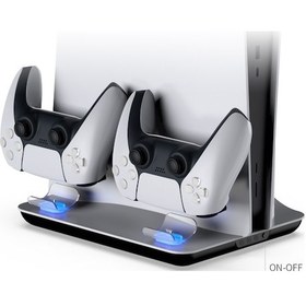 Resim Dobe Ps5 Stand Şarj Istasyonu Soğutma Fanlı Multifonksiyonel 