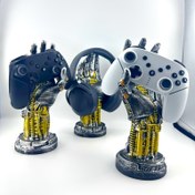 Resim 1 Adet Özel Sci-Fi Cyberpunk Mekanik Kol Heykeli, İleri Tasarım, Oyun Kumanda Tutucu, Kulaklık Tutucu, PVC Malzeme, Ergonomik Stand, Zemin Montajı, Oyuncular, Erkekler için Mükemmel Hediye, Sevgililer Günü, Baba Günü, Noel, Düğün Yıldönümü, Şükran Günü için 