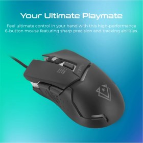 Resim Vertux Dominator Siyah - Oyuncu Mouse Hızlı Tepkili Ergonomik LED 3200 Dpı Kablolu 