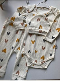 Resim MUTLUDÜNYAM bebek 3lü takım zıbın-pantolon-şapka 