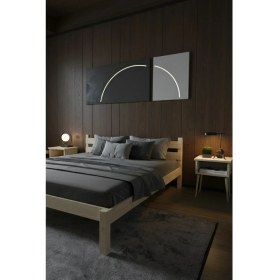 Resim Renazzo Mobilya Letto Masif Çam Karyola ve Iki Adet Komodin Seti- Masif Ahşap Modern Takım 