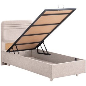 Resim Mila Tek Kişilik Baza Başlık Orthosoft Yatak Seti - Krem 100 x 200 