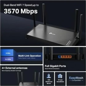 Resim Storemax BE220, BE3600 Mbps, Fiber Destekli, 4× Gbps Port, Vpn Destekli, Homesheild, Mesh Uyumlu, -Band Wi-Fi 7 Router 
