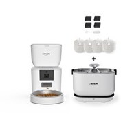 Resim Xenon Smart Akıllı 4 LT Çelik Hazneli Mama Kabı Akıllı Otomatik Bataryalı Su Pınarı ve Filtre 3'lü Pet Seti 