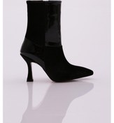 Resim Dgn 208 Kadin Topuklu Bot Siyah Kadife 