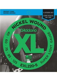 Resim D'addario Exl220-5 Nickel Wound 5-String Bass. Super Light. 40-12 