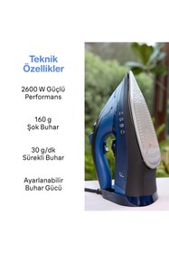 Resim Flyjet 2600 W Mavi Buharlı Ütü 
