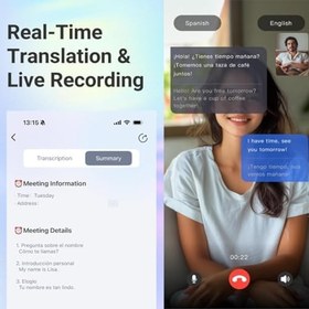 Resim AI Çeviri Akıllı Gözlükler, Kablosuz Bluetooth Ile Gerçek Zamanlı Çeviri Gözlükleri, Mavi Anti Lens Lens, Seyahat, İş, Öğrenme Için 115 Dilini Destekleyin 