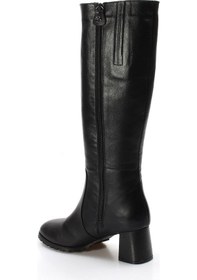 Resim Hakiki Deri Kürklü Kadın Kalın Topuklu Çizme 064kza998 001 