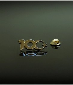 Resim Herşey Nota 100. Yıl Yüzüncü Yıl Rozeti Metal Yaka Rozeti 1 Adet Gümüş 