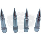 Resim ŞüsCarOto Sivri Sibop Kapağı Mermi Sibop Kapağı Araba Motosiklet Bisiklet Metal 4 lü Set Gümüş Krom (00) 