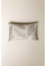 Resim Palm 2 Li Desenli Pamuklu Kumaş Fermuarlı Yastık Kılıfı Diğer 