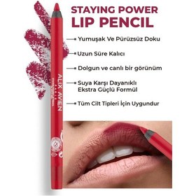 Resim Alix Avien Suya Dayanıklı Uzun Süre Kalıcı Yumuşak Dudak Kalemi Staying Power Lip Pencil 56 Wild Red 