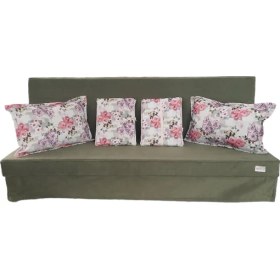 Resim Mirzade Silinebilir Tay Tüyü Kumaş Tentesiz 28 Dns Sünger Salıncak Minderi-Slsm Tay Tüyü Koyu Yeşil Kombin 