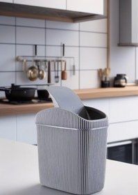Resim Open Home Concept 3'lü Çöp Kovası, Mutfak, Banyo, Tuvalet, Ofis Çöp Kutusu Gri 
