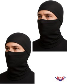 Resim AXE SPORTSWEAR Siyah 2'li İnce Rüzgar Geçirmez Termal Kar Maskesi Balaclava Motorcu Kurye Kask Kayak Bere Mask 