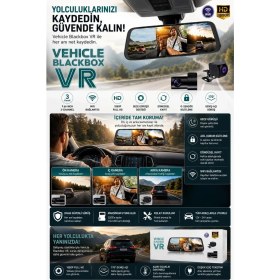 Resim Hsc Bilişim 2k Ekran Tam Dokunmatik 9.66” Dikiz Ayna Araç Içi Kamera (1080P Arka) 