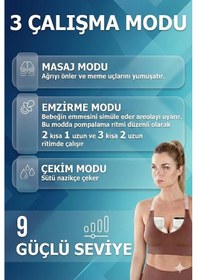 Resim Babyhope MY-376 Göğüs Pompası Şarjlı Giyilebilir Elektrikli Sessiz ve Elleri Serbest Kullanım 2 Adet 