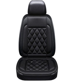 Resim Siyah Tek Koltuklu Araç Isıtıcı Yastık - Hızlı Isıtma, Ayarlanabilir Sıcaklık, Ev/ofis/ulaşımda Kullanım, 12v Güç Kaynağı 