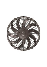 Resim Ünüversal Fan Motoru 12v 11'' Komple Yassı İnce Emici Aksiyel Fan 10 Kanat Helis Fanlı 