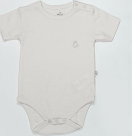 Resim Bistyle Organik Natural Basic Style Yarım Kol Body Bs17103 Ekru 