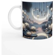 Resim Yengeç Burcu Baskılı Kahve Kupası - Ay Işığında Zodyak Bahçesi Vs2 