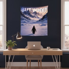 Resim But why Penguen Duvar Örtüsü - 135 cm x 135 cm 