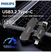 Resim Dashanshop 128 Gb Phılıps 3.2u Çift Arayüzlü Katı Hal Usb Flash Bellek Yüksek Hız 1050mb S Type C Pc Telefon Tablet İçin 