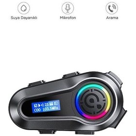 Resim Torima Q10 Siyah Lcd Ekranlı Bluetooth Motosiklet Kulaklığı Intercom 