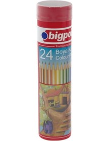 Resim Bigpoint Bp941-24 Metal Tüpde Kuru Boya Kalemi 24 Renk 