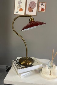 Resim Bamyum Risso Vişne Çürüğü Metal Kablolu E27 Dekoratif Masa Lambası 