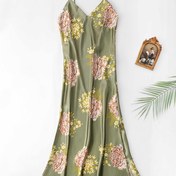 Resim Floral Print Slip Nightdress, Sexy V Neck Backless Spaghetti Strap Sleep Dress, Women's Sleepwear & Dresses 