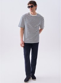 Resim Mudo Erkek Lacivert Slim Straight Fit Chino Pantolon 