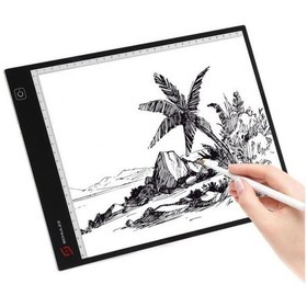 Resim Led Işıklı Siyah Çerçeveli A4 Çizim Kopyalama 3 Seviyeli Ayarlanabilir Portre Çizim Tableti Beyaz - Siyah 