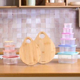 Resim Karaca Damla 12 Parça Kesme Tahtalı Mutfak Seti 