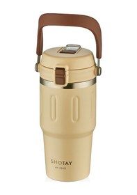 Resim Shotay St-8166 Çift Kullanım Pipetli/rahat İçim Beyaz 650ml Çelik Termos Diğer 