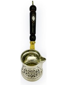 Resim Paşa İşlemeli 2 Kişilik Kalaylı Bakır Cezve 