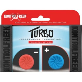 Resim cosmostech Kontrolfreek Turbo Switch Joy-Con Için Yüksek Konkav Analog Başlıkları Mavi Kırmızı 