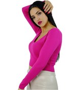 Resim SENTT "V" YAKA TRİKO CROP PEMBE Pembe 