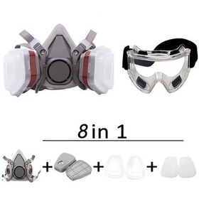 Resim Dinosaurs Yeni 6200 Toz Gazı Maskesi Boyama Püskürtme İçin Yarım Yüz Toz Maskesi Organik Buhar Kimyasal Gaz Filtresi İş Güvenliği 8'i 1 Arada 