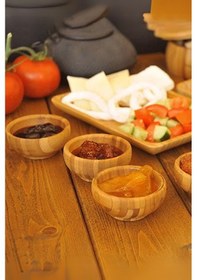 Resim Mithra Life 6 Adet Bambu Mini Lokumluk Çerezlik Sosluk Reçellik Sunumluk Kase Mıt1143 Bambu 