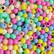 Resim 50'lik Çok Renkli Akrilik Boncuk Seti, Büyük Delikli Gevşek Boncuklar DIY Takı Yapımı için, Kolye, Bilezikler, Çantalar, Giyim ve El Sanatları Süslemeleri 