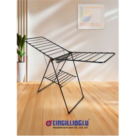 Resim UltraNova Kalın Metal Çamaşır Kurutma Askısı, Siyah, Dayanıklı ve Şık Tasarım 