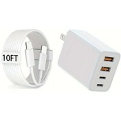 Resim Hızlı Şarj İçin, 40w 4 Bağlantı Noktalı Çift Usb-c Ve Usb-a Şarj Cihazı, İphone Uyumlu 1set Amerika Birleşik Devletleri ' Beyaz 